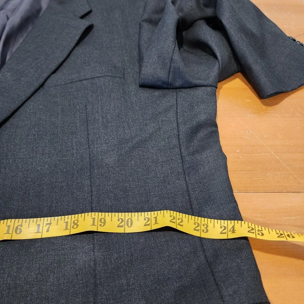 Hickey Freeman Loro Piana Tasmanian Super 130s Wool Jacket 48L Gray Career Event